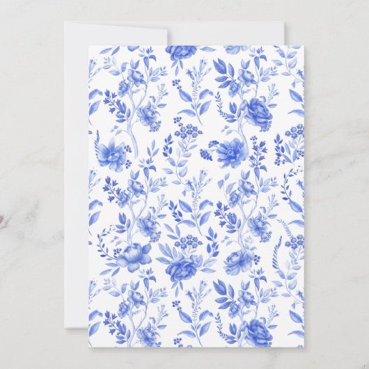 青磁器製フローラ結婚Chinoiserie's 招待状 (裏面)