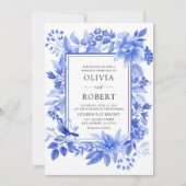 青磁器製フローラ結婚Chinoiserie's 招待状 (正面)