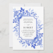 青磁器製フローラ結婚Chinoiserie's 招待状 (正面)