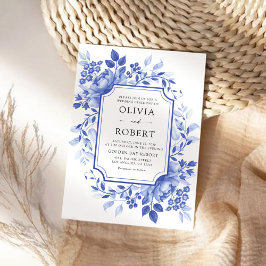 青磁器製フローラ結婚Chinoiserie's 招待状
