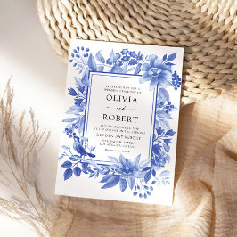 青磁器製フローラ結婚Chinoiserie's 招待状