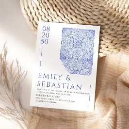青磁器製フローラ結婚Chinoiserie's 招待状