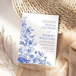 青磁器製フローラ結婚Chinoiserie's 招待状