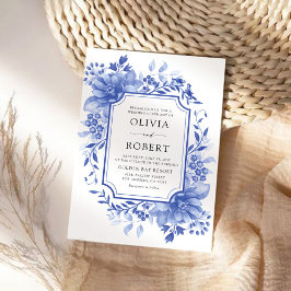 青磁器製フローラ結婚Chinoiserie's 招待状