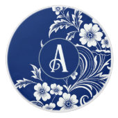 青磁器製開花 セラミックノブ (正面)