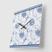 青磁王室の器花柄Vol.1 スクエア壁時計 (傾斜)