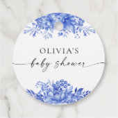 青磁花モチーフのベビーシャワー フェルトタグ フェイバータグ (裏面)