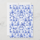 青磁花卉シノワズリー ベビーシャワー 招待状 (裏面)