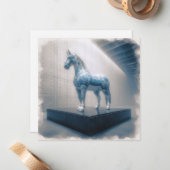 青磁馬グリーティングカード ノートカード (正面/裏面インサイチュ)