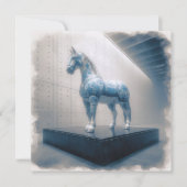 青磁馬グリーティングカード ノートカード (正面)