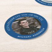 青祝卒卒業モダン ラウンドペーパーコースター (アングル)