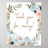 青秋の花かぼちゃありがとうござ来う ポスター (正面)