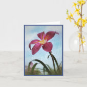 青空および妖精ユリの空白のなメッセージカード カード (黄色い花)