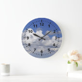 "青空および雲"の円形の時計 ラージ壁時計 (ホーム)