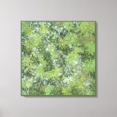 青空がのぞく緑の葉の木々アート キャンバスプリント (正面)