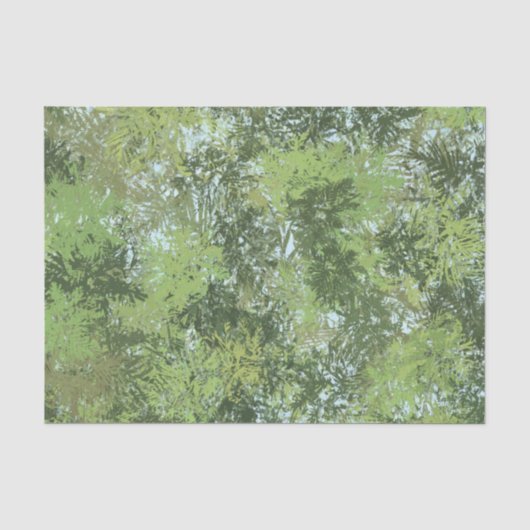 青空がのぞく緑の葉の木々 アート 薄葉紙 (正面)