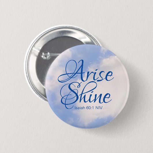 青空が現感動的れ、聖書の聖句を輝かせる 缶バッジ (正面&裏面)