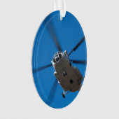 青空で浮かぶヘリコプター オーナメント (正面)