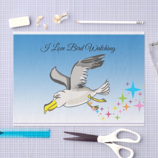 青空との漫画のカモメの飛んでいるな間接費 薄葉紙 (クラフト)