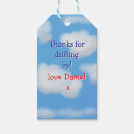 青空とふわふわの雲に感謝 ギフトタグ