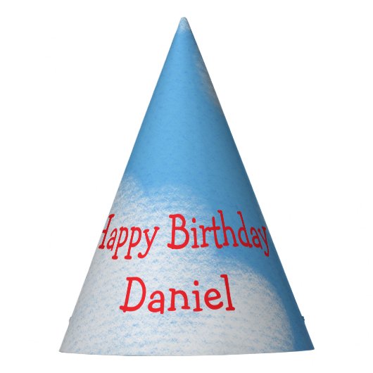 青空とフワフワ雲誕生日 パーティーハット (正面)