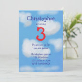 青空とフワフワ雲誕生日 招待状 (スタンド正面)