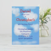 青空とフワフワ雲誕生日 招待状 (スタンド正面)