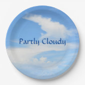 青空とホワイトクラウドのカスタマイズ ペーパープレート (正面)