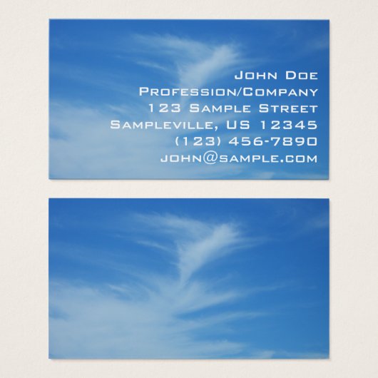 青空と白い雲の抽象芸術自然写真 (正面&裏面)