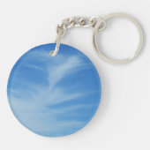 青空と白い雲の抽象芸術自然写真 キーホルダー (裏面)