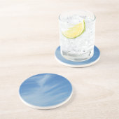 青空と白い雲の抽象芸術自然写真 コースター (側面)