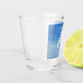 青空と白い雲の抽象芸術自然写真 ショットグラス (左)