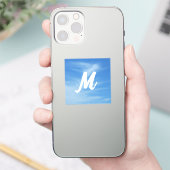 青空と白い雲の抽象芸術自然写真 シール (スマートフォン)