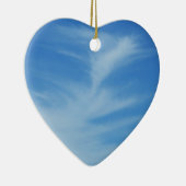 青空と白い雲の抽象芸術自然写真 セラミックオーナメント (右)