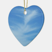 青空と白い雲の抽象芸術自然写真 セラミックオーナメント (左)