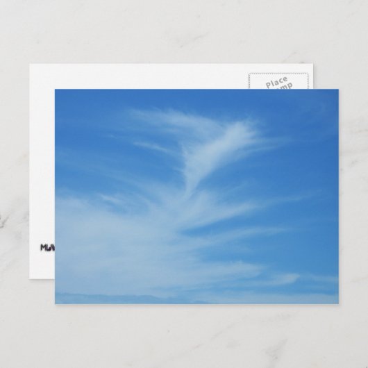 青空と白い雲の抽象芸術自然写真 ポストカード (正面/裏面)