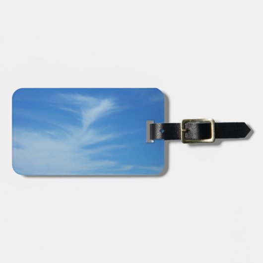 青空と白い雲の抽象芸術自然写真 ラゲッジタグ (正面横)