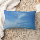 青空と白い雲の抽象芸術自然写真 ランバークッション (ブランケット)