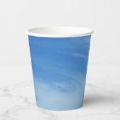 青空と白い雲の抽象芸術自然写真 紙コップ (正面)