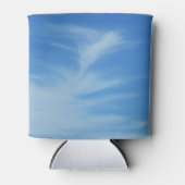 青空と白い雲の抽象芸術自然写真 缶クーラー (正面)