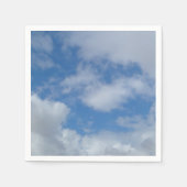 青空と白ふわふわの雲の楽観視 スタンダードカクテルナプキン (正面)