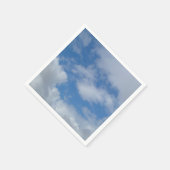 青空と白ふわふわの雲の楽観視 スタンダードカクテルナプキン (角)
