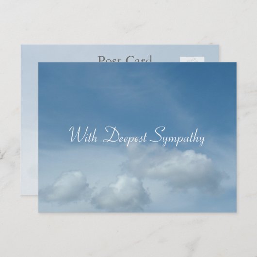 青空と白雲悔やみや弔慰 ポストカード (正面/裏面)