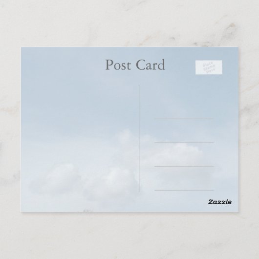 青空と白雲悔やみや弔慰 ポストカード (裏面)