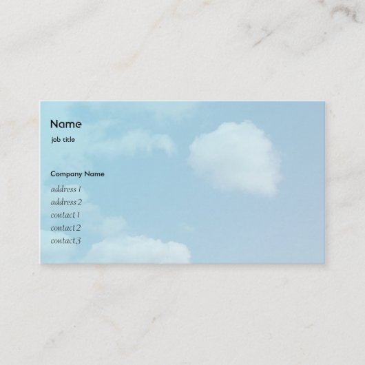 青空と白雲 名刺 (正面)