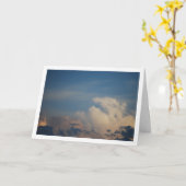 青空と白雲、天窓の背景 カード (黄色い花)