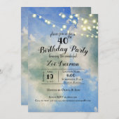 青空と白雲 | Blue 40th誕生日 招待状 (正面/裏面)