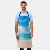 青空と白cの美しい熱帯ビーチ エプロン (着用した状態)
