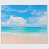 青空と白cの美しい熱帯ビーチ ラッピングペーパー (フラット)