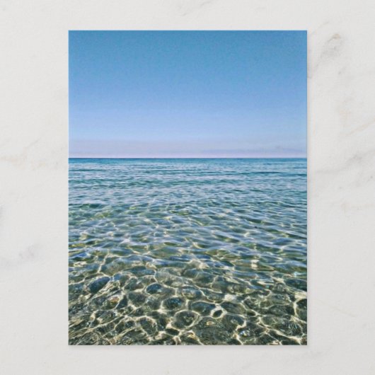 青空と美しい穏やかな海のはがき ポストカード (正面)